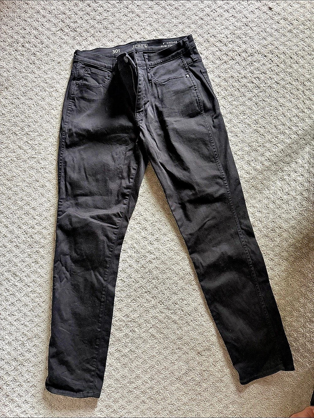 J.Crew Vintage Slim Straight Black Jeans Waist 30T